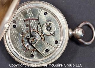 Size 18 - Hampden Watch Co - Jos. Wineburgh & Son, Utica, NY - Serial# 212997 - 11J - Open Coin Silver Case 
