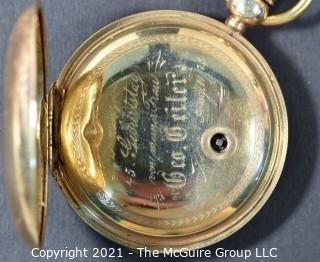 Size 18 - Hampden Watch Co - Chas. L. Wilde, Milwaukee, Wisconsin - Serial# 74902 - 
Hunting Keywind Gold Plated Case 