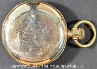 Size 18 - Hampden Watch Co - Pratt & Ganung, Litchfield, CT - Serial# 373015
Open 18k Gold Filled Case {Note: Description Altered 4-6-22 @7:41pm ET}