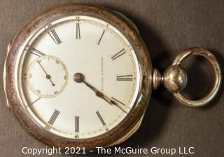 Size 18 - Hampden Watch Co - E.D. Tisdale & Son, Taunton, CT - Serial# 78890 - 11J - Open Coin Silver Case