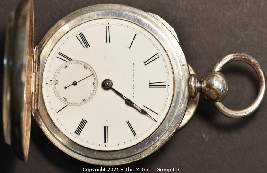 HAMPDEN WATCH CO, pocket watch, savonet, manual, double, Canton, Ohio,  United States, 1899. Clocks & Watches - Pocket & Stop Watches - Auctionet