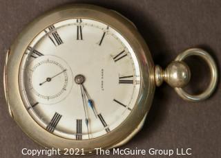 Size 18 - Hampden Watch Co. - Kent Bros, Toronto, ONT - Serial# 65118 - 
Open Keywind Silver Plated Case 
