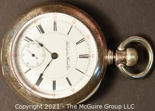 Size 18 - Hampden Watch Co - Brown and Grant, East Saginaw, MI -Serial# 259078 - 15J - 
Open Silver Coin Case 