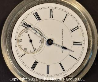 Size 18 - Hampden Watch Co., Springfield, MA - Serial# 260289 -
Open Silver Plated Case
