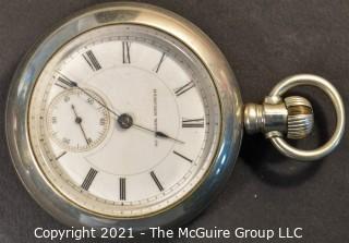 Size 18 - Hampden Watch Co., Springfield, MA - Serial# 260289 -
Open Silver Plated Case
