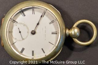 Size 18 - New York Watch Co. - Geo. Sam Rice, Springfield, MA - Serial# 44523 - 7J - Open Silveroid Case
