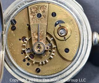 Size 18 - New York Watch Co. - E. B. Smith, Binghamton, NY - Serial# 39110 - 15J - Open Silver Plated Case
