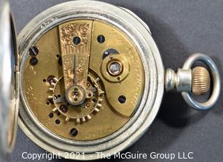 Size 18 - New York Watch Co. - E. B. Smith, Binghamton, NY - Serial# 39110 - 15J - Open Silver Plated Case
