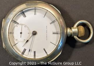 Size 18 - New York Watch Co. - E. B. Smith, Binghamton, NY - Serial# 39110 - 15J - Open Silver Plated Case
