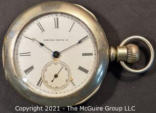 Size 18 - Hampden Watch Co. - Railway, Springfield, MA - Serial# 75806 - 15J - Adjusted - 
Hunting Silverine Case 