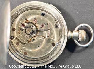 Size 18 - Hampden Watch Co. - Railway, Springfield, MA - Serial# 75806 - 15J - Adjusted - 
Hunting Silverine Case 