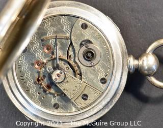 Size 18 - Hampden Watch Co. - "Rail-Way", Springfield, MA - Serial# 52476 - 15J - Adjusted - Open Coin Silver Keywind Case
