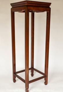 Tall Wooden Mahogany Plant  Stand or Table; 36"T x 12" square. 