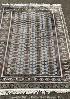 Hand Woven & Knotted Rug on White Ground; 6' x 9'