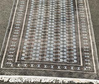 Hand Woven & Knotted Rug on White Ground; 6' x 9'