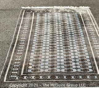 Hand Woven & Knotted Rug on White Ground; 6' x 9'