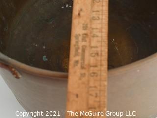 Large Copper Pot with Brass Feet; 16"T x 16" Diameter 