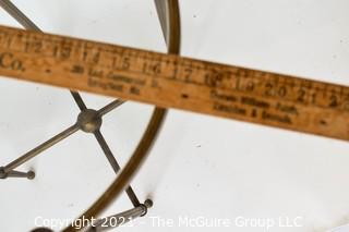 Tall Glass Top & Brass Table,  It measures approximately 17" diameter x 26"T