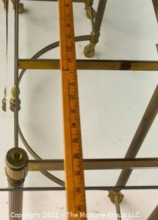 Brass and Glass Console Table; 42"W x 27"T