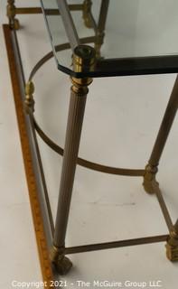 Brass and Glass Console Table; 42"W x 27"T