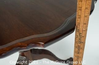 Round Mahogany Pedestal Occasional Table with Pie Crust Top; 34" diameter x 30" T 