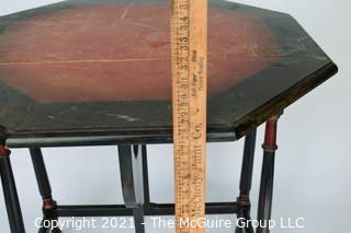 Antique Octagonal Gateleg Occasional Table with Painted Top; 28"T x 30"W when open. 