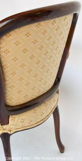 Yellow Upholstered French Provincial  Arm Chair