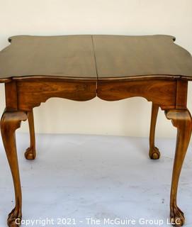 Walnut Queen Anne Style Cabriole Leg Table with Paw Feet; 36 x 36 x 30"T  