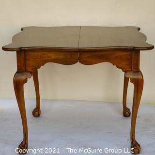 Walnut Queen Anne Style Cabriole Leg Table with Paw Feet; 36 x 36 x 30"T  