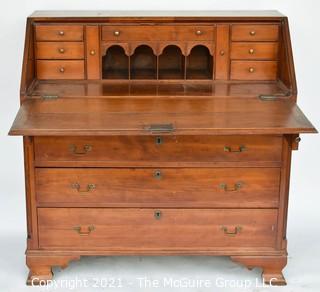 Antique Chippendale Secretary Drop Down Slant Front Desk; 39" wide x 41" tall 