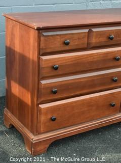 Cherry Wood Vaughan Bassett Furniture Ten Drawer Dresser.  Measures approximately 56"W x 34"T