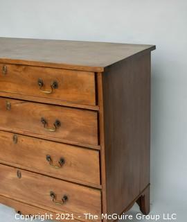 Antique Georgian Style Walnut Four Drawer Chest of Drawers; 39"W x 35"T