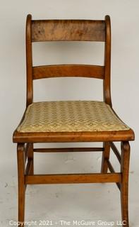 Birdseye Maple Side Chair with Upholstered Seat.