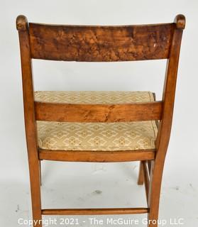 Birdseye Maple Side Chair with Upholstered Seat.