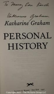 Signed Copy of Katherine Graham's Autobiography "Personal History" and other Books. 