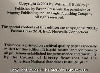 Signed Leather Bound Collector's Edition by Easton Press “ Miles Gone By” A Literary Autobiography by William F. Buckley, Jr .Includes Certificate of Authenticity. 