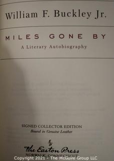 Signed Leather Bound Collector's Edition by Easton Press “ Miles Gone By” A Literary Autobiography by William F. Buckley, Jr .Includes Certificate of Authenticity. 