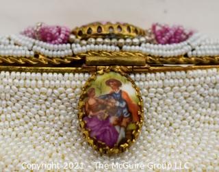 Four Antique and Vintage Beaded Handbags.  Includes Whiting & Davis Clutch & Walborg Clutch with Mirror and Satin Coin Purse. 