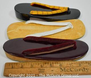 Three Pairs of Asian Traditional Clogs