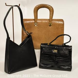 Three Vintage Leather Handbags including one Salvatore Ferragamo 