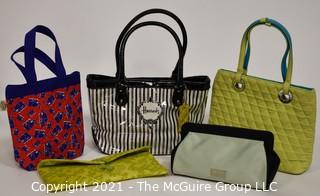 Five Small Totes or Handbags Including Prada, Harrods & Vera Bradley 