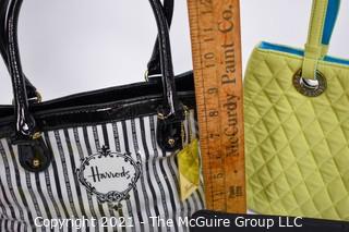 Five Small Totes or Handbags Including Prada, Harrods & Vera Bradley 