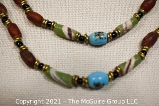 Vintage Tribal Hand Made Trade Beaded Necklace