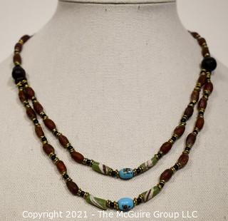 Vintage Tribal Hand Made Trade Beaded Necklace