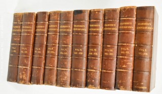 Set of (10) Volume Leather Bound Books: "Chambers's Encyclopedia: A Dictionary of Universal Knowledge for the People; Illustrated; 1868