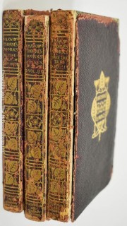 Three (3) leather bound volumes of Nathanial Hawthorne's Romances, published by Crowell and Co.