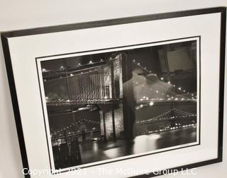 Large photo titled "Brooklyn Bridge IV"; pencil signed by Joel Greenberg; framed under glass; 32"T x 42"W