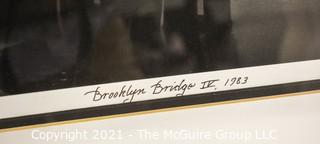 Large photo titled "Brooklyn Bridge IV"; pencil signed by Joel Greenberg; framed under glass; 32"T x 42"W