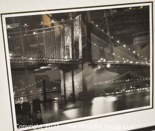 Large photo titled "Brooklyn Bridge IV"; pencil signed by Joel Greenberg; framed under glass; 32"T x 42"W