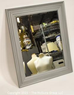 Grey Framed mirror; 29 1/2 x 35 1/2"